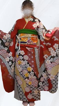 姫路市成人式振袖 赤色古典柄　振袖レンタルのイメージ