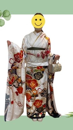 姫路市の成人式は、白地の振袖のイメージ