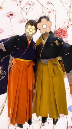 双子のようなお友達ペアが魅せる、卒業式袴コーディネート♪のイメージ