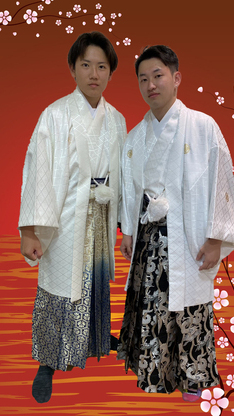 姫路市の成人式は、白地の男性用着物のイメージ