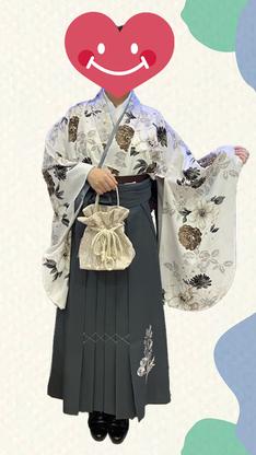 姫路市の卒業式は、淡い色地の卒業袴のイメージ
