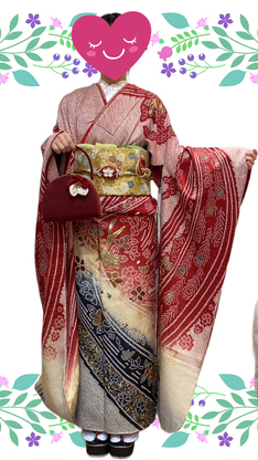 姫路市の成人式は、赤い絞りの振袖のイメージ