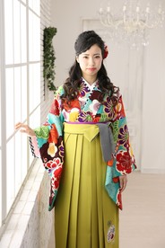 【JAPANSTYLE×中村里砂ブランド卒業式袴レンタル】JAPANSTYLE×中村里砂ブランド卒業式袴用着物-378 / 袴-225