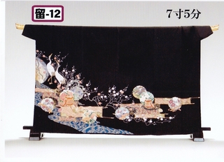 黒留袖 単衣 鶴 梅 金駒刺繍 正絹 黒留袖 単衣 鶴 梅 金駒刺繍 正絹