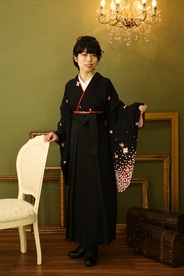 【卒業式袴】卒業式袴用着物-92 /卒業式 袴-黒