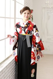 【JAPANSTYLE×中村里砂ブランド卒業式袴レンタル】JAPANSTYLE×中村里砂ブランド卒業式袴用着物-374/袴-240