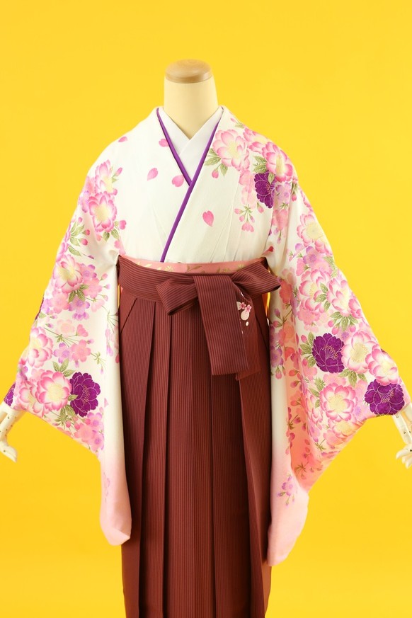 【卒業式レンタル袴】袴用着物-250  /袴-121　ナカノヒロミチ