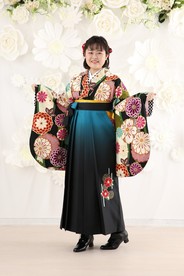 【JAPAN STYLE×中村里砂ブランド卒業式袴レンタル】JAPAN STYLE×中村里砂ブランド卒業式袴用着物-375/袴-232