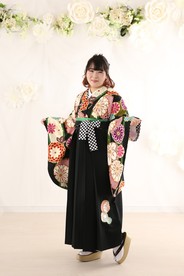 【卒業式袴】卒業式袴用着物-375/ 袴-240　JAPANSTYLE×中村里砂