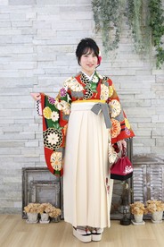 【JAPANSTYLE×中村里砂ブランド卒業式袴レンタル】JAPANSTYLE×中村里砂ブランド卒業式袴用着物-373/袴-250