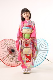 【七五三着物レンタル 7歳女の子七五三レンタル】七G7-43 /7-35小物【乙葉】