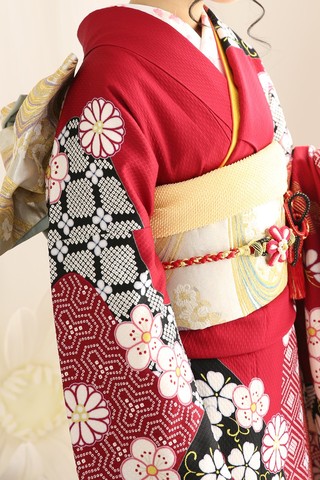 振袖-330 部分絞り 金彩 金駒刺繍 | 姫路の振袖 袴 ドレス レンタルは 