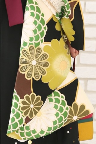 2尺袖 タレント ポリエステル着物 大島優子 金彩 袴用 2尺袖 タレント ポリエステル着物 大島優子 金彩 袴用