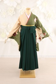 【卒業式袴レンタル】卒業式袴用着物-109 /袴-緑