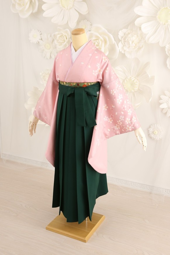 【卒業式袴】卒業式袴用着物-143 /袴-緑