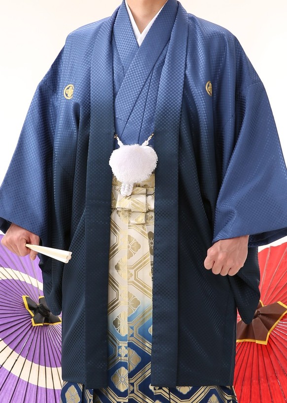 紋付袴レンタル 紋付羽織レンタル 男袴 羽織着物ー41 男袴ー8