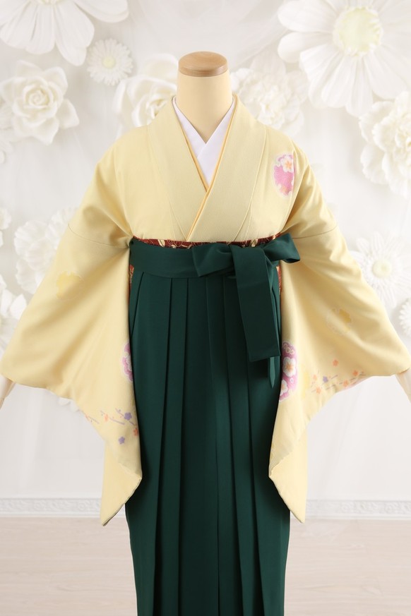 【卒業式袴】卒業式袴用着物-159 ナカノヒロミチ/袴-緑