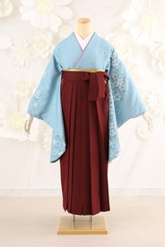 【卒業式袴レンタル】卒業式袴用着物-144 /袴-エンジ