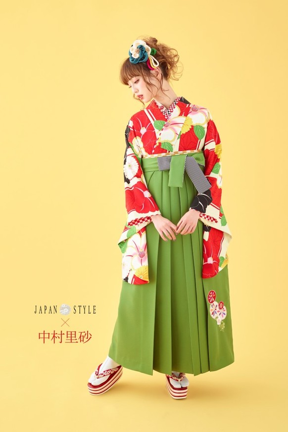 【JAPANSTYLE×中村里砂ブランド卒業式袴レンタル】JAPANSTYLE×中村里砂ブランド卒業式袴用着物-380/袴-247