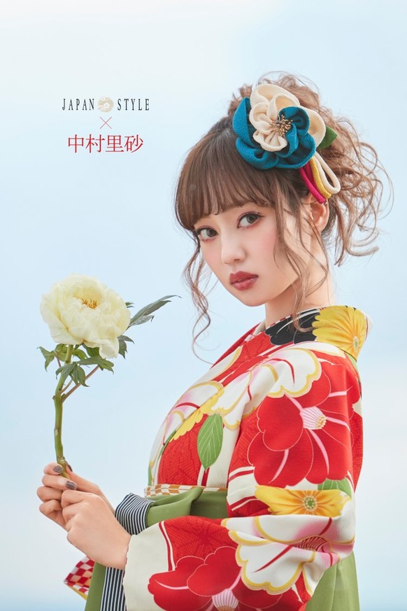 【JAPANSTYLE×中村里砂ブランド卒業式袴レンタル】JAPANSTYLE×中村里砂ブランド卒業式袴用着物-380/袴-247