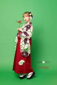 【JAPANSTYLE×中村里砂ブランド卒業式袴レンタル】JAPANSTYLE×中村里砂ブランド卒業式袴用着物-408/袴-260