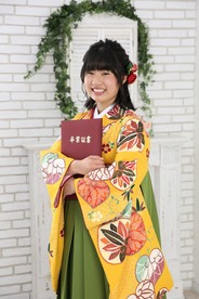 【卒業式袴レンタル】卒業式袴用着物-411 /袴-247