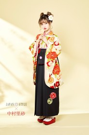 【JAPANSTYLE×中村里砂ブランド卒業式袴レンタル】JAPANSTYLE×中村里砂ブランド卒業式袴用着物-395/袴-255