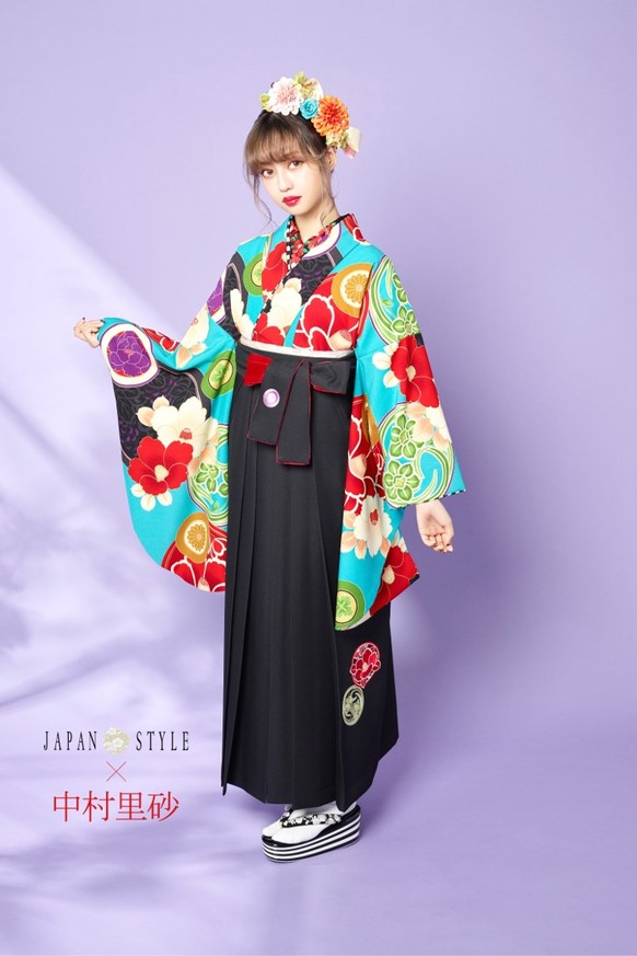 【JAPANSTYLE×中村里砂ブランド卒業式袴レンタル】JAPANSTYLE×中村里砂ブランド卒業式袴用着物-394/袴-255