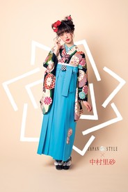 【JAPANSTYLE×中村里砂ブランド卒業式袴レンタル】JAPANSTYLE×中村里砂ブランド卒業式袴用着物-375/袴-242