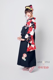 【JAPANSTYLE×中村里砂ブランド卒業式袴レンタル】JAPANSTYLE×中村里砂ブランド卒業式袴用着物-374/袴-240