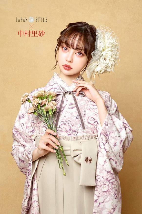 【JAPANSTYLE×中村里砂ブランド卒業式袴レンタル】JAPANSTYLE×中村里砂ブランド卒業式袴用着物-488 /袴-341