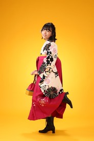 【JAPANSTYLE×中村里砂ブランド卒業式袴レンタル】JAPANSTYLE×中村里砂ブランド卒業式袴用着物-407/袴-148