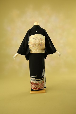 留袖レンタル 着物レンタル 束ね熨斗に鶴 】黒留袖-5 ト帯-47