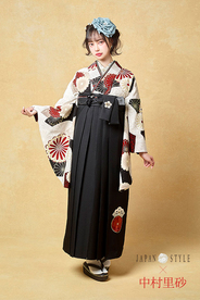 【JAPANSTYLE×中村里砂ブランド卒業式袴レンタル】JAPANSTYLE×中村里砂ブランド卒業式袴用着物-516/368