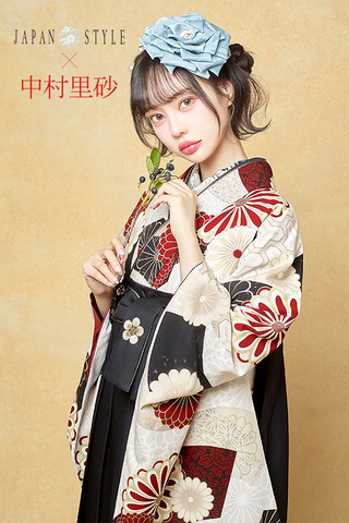JAPAN STYLE×中村里砂|153〜158cm|卒業式袴レンタル(白系)|卒業袴(普通サイズ)HELC820_HDLC820 (2.4) JAPAN STYLE×中村里砂の卒業式袴レンタル｜卒業式の袴ご紹介 22JN-3