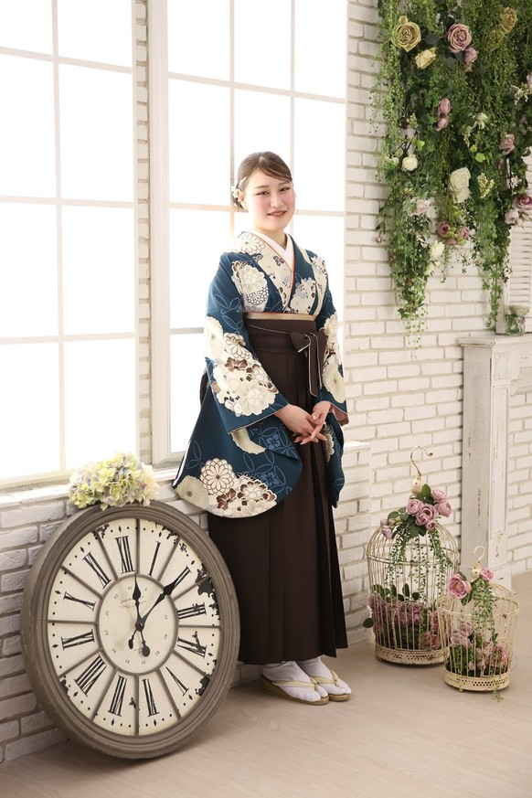 【カンサイ Kansai ブランド卒業式袴レンタル】Kansai ブランド卒業式袴用着物-463 / 袴-327