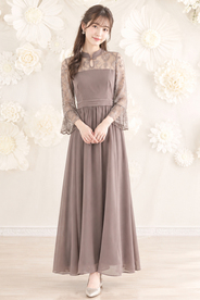 【結婚式パーティーお呼ばれドレスレンタル】16-7　９号(Mサイズ)
