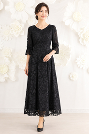【結婚式パーティーお呼ばれドレスレンタル】01-387　9号(Mサイズ)