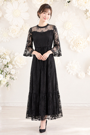 【結婚式パーティーお呼ばれドレスレンタル】11-318　11号(Lサイズ)