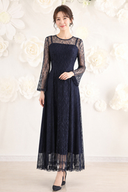 【結婚式パーティーお呼ばれドレスレンタル】11-317　11号(Lサイズ)