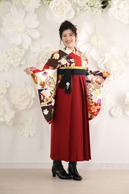 【今田美桜ブランド卒業式袴レンタル】今田美桜ブランド卒業式袴用着物-436 / 袴-295　