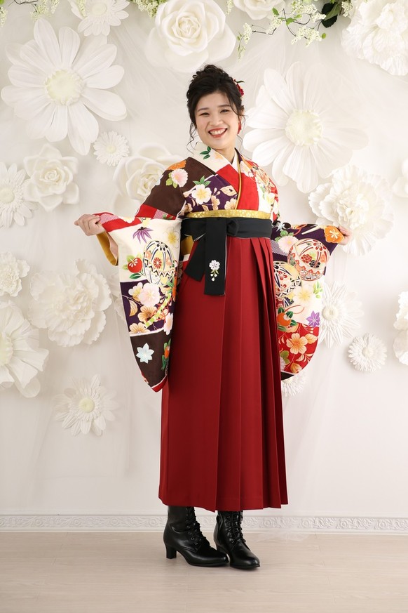 【今田美桜ブランド卒業式袴レンタル】今田美桜ブランド卒業式袴用着物-436 / 袴-295　