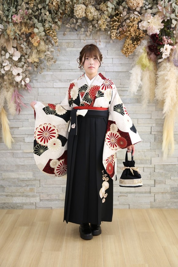 【JAPANSTYLE×中村里砂ブランド卒業式袴レンタル】JAPANSTYLE×中村里砂ブランド卒業式袴用着物-516