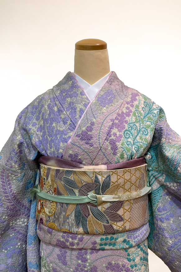 訪問着-24　幻の辻が花　金銀彩刺繍