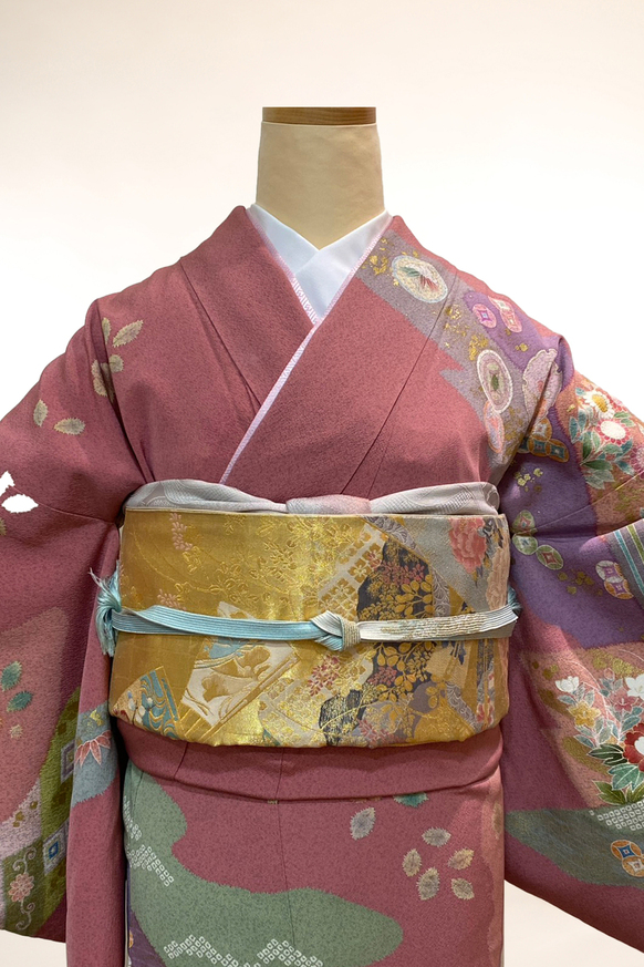 訪問着-29　金箔　金彩刺繍
