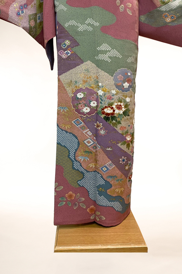 訪問着-29　金箔　金彩刺繍