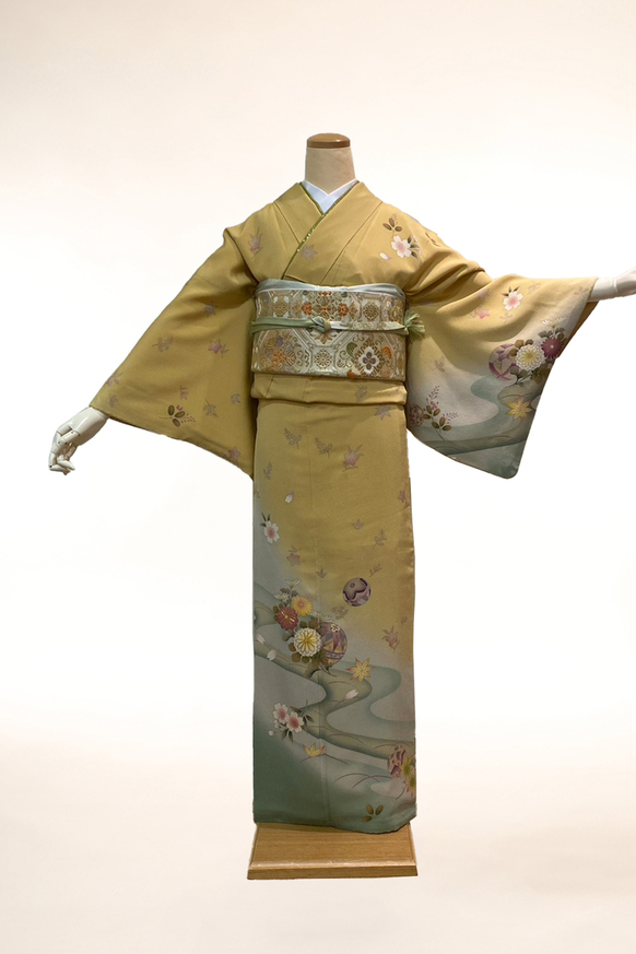 訪問着-30　金彩刺繍　多彩京染め